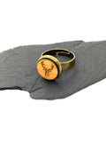 Ring Hirsch mit Holzinlay