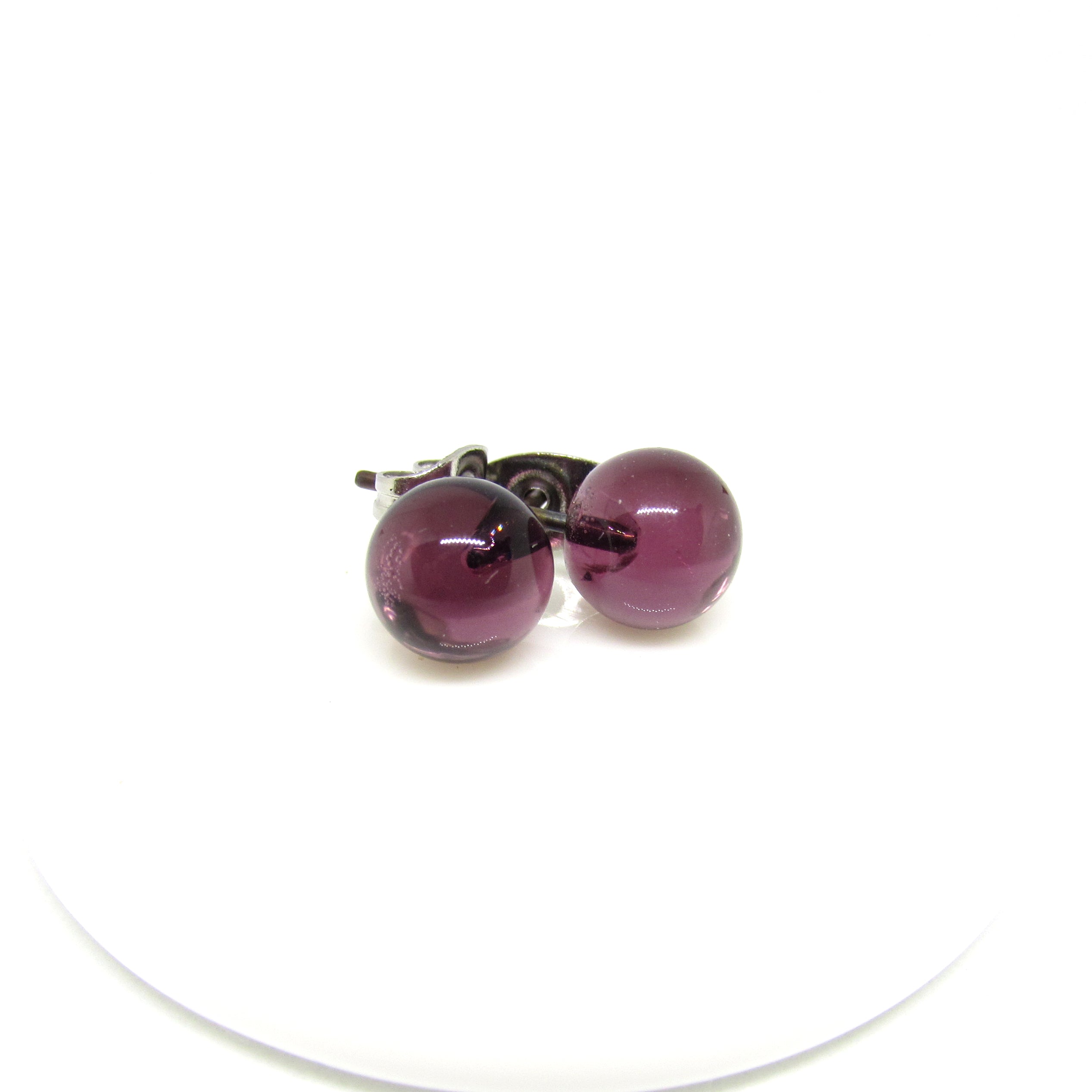 Ohrstecker aus Glas, amethyst