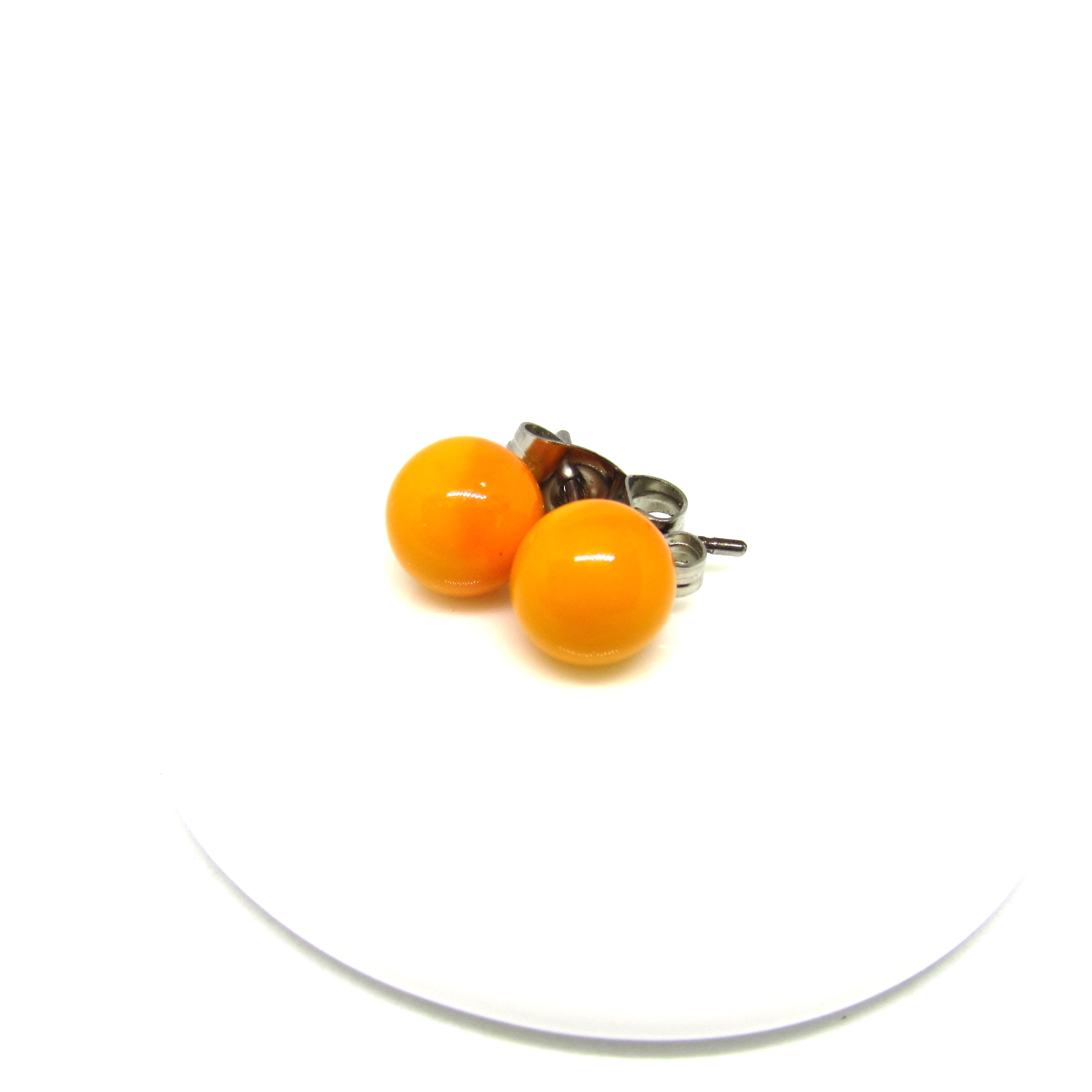 Ohrstecker aus Glas, orange