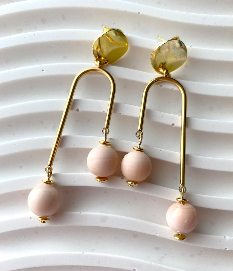 Ohrringe Arc nude/Gold