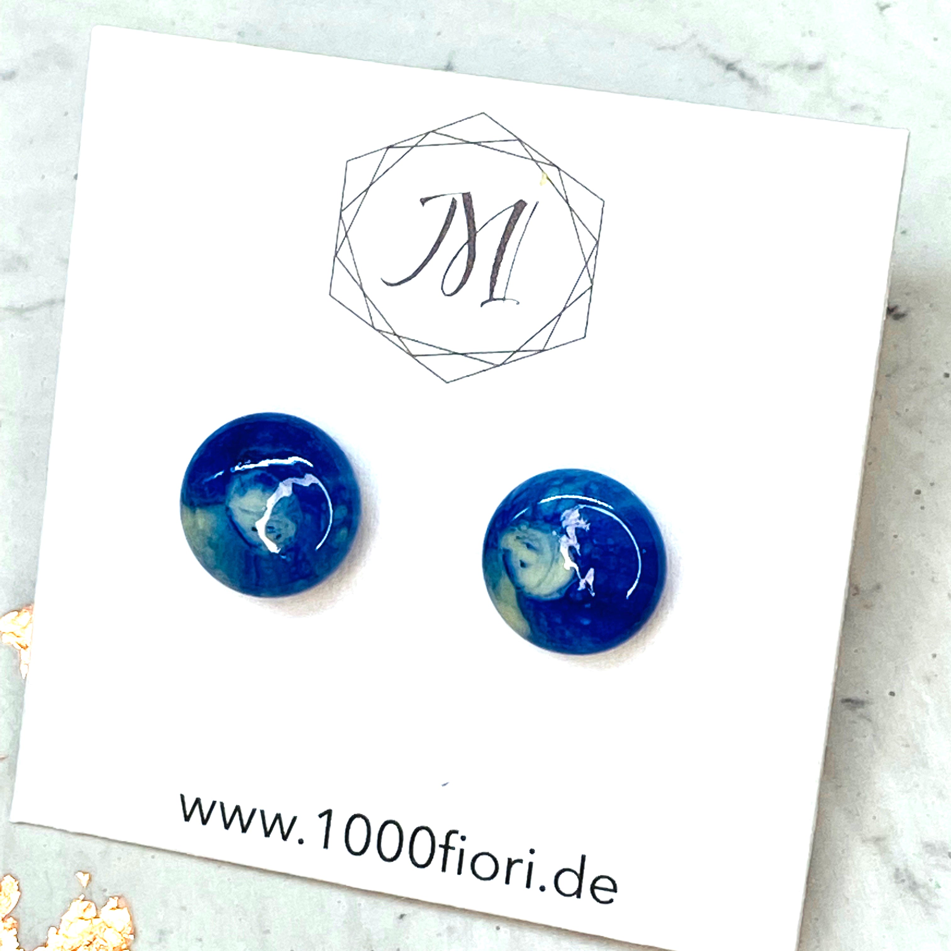 Ohrstecker aus Glas, jeans