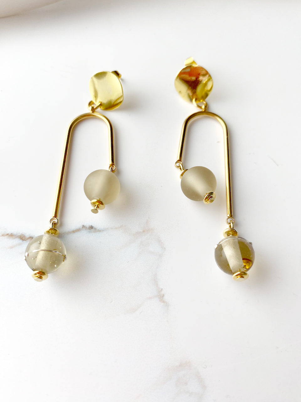 Ohrringe Arc rauchtopaz/Gold