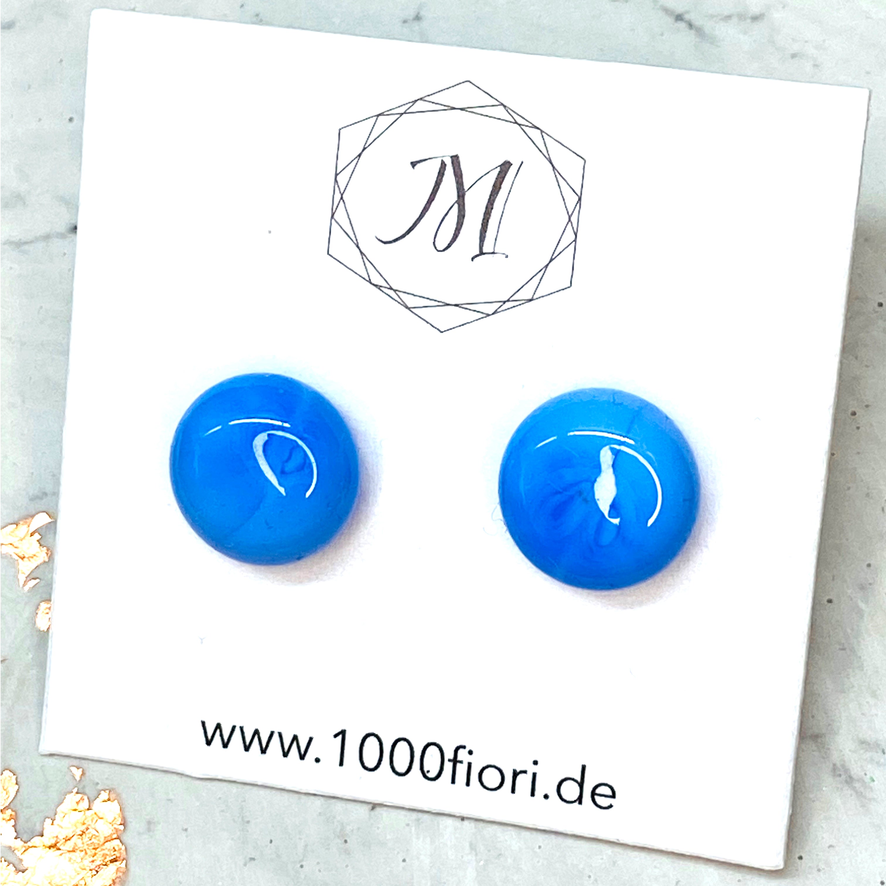 Ohrstecker aus Glas, veilchenblau