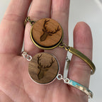 Armband Hirsch mit Holzinlay