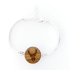 Armband Hirsch mit Holzinlay