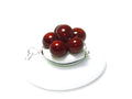 Halskette mit Bollenhut aus Glas, rot