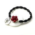 Armband mit Bollenhut aus Glas, rot