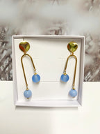 Ohrringe Arc hellblau/Gold