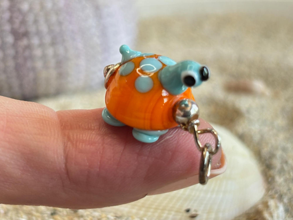 Kinderkette Schildkröte Orange – handgefertigt aus Glas