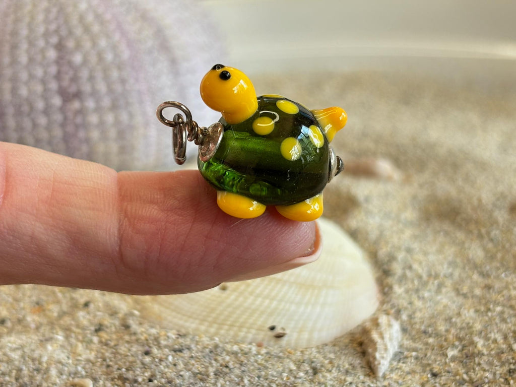 Kinderkette Schildkröte Grün-Gelb – handgefertigt aus Glas