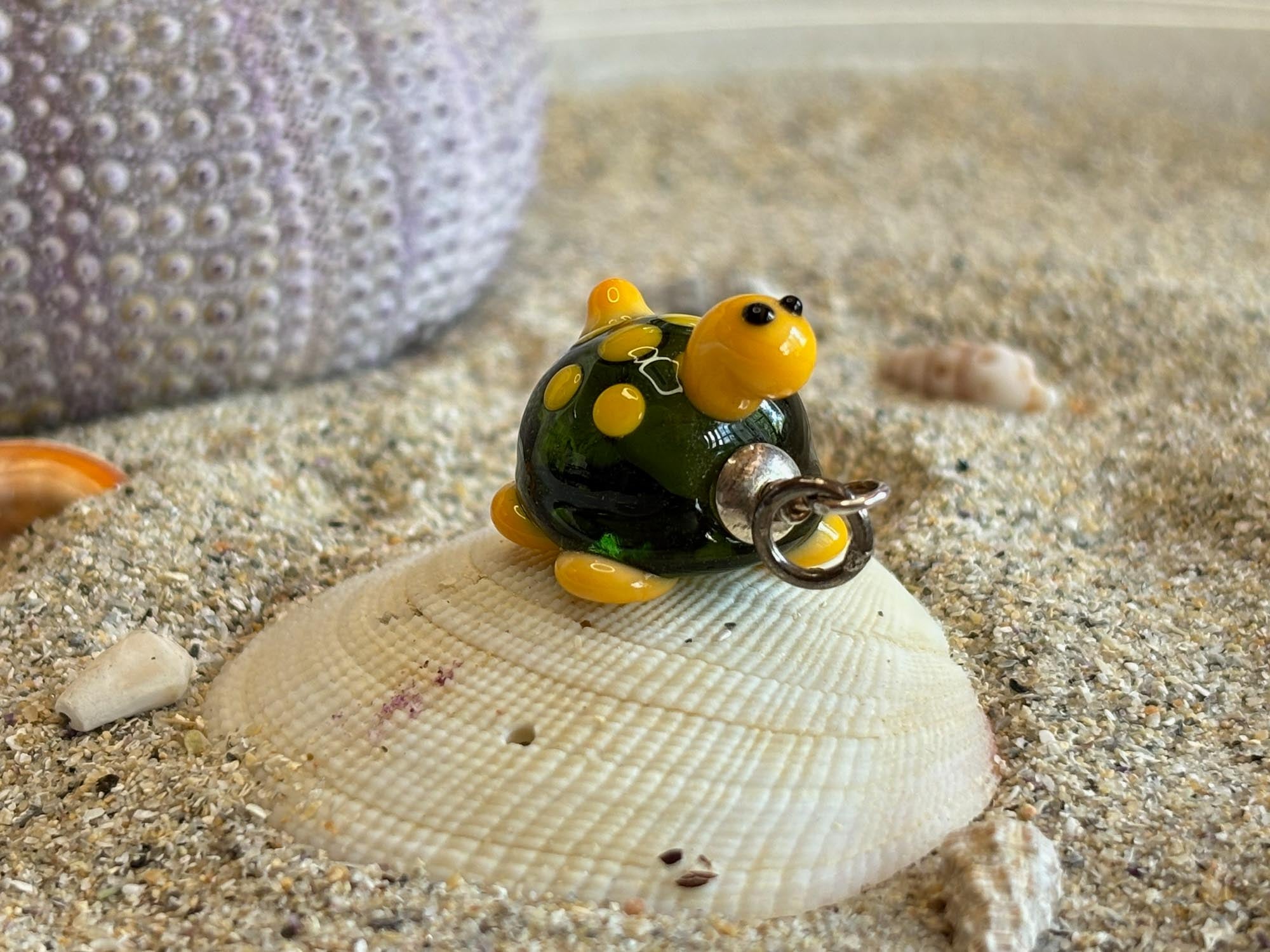 Kinderkette Schildkröte Grün-Gelb – handgefertigt aus Glas