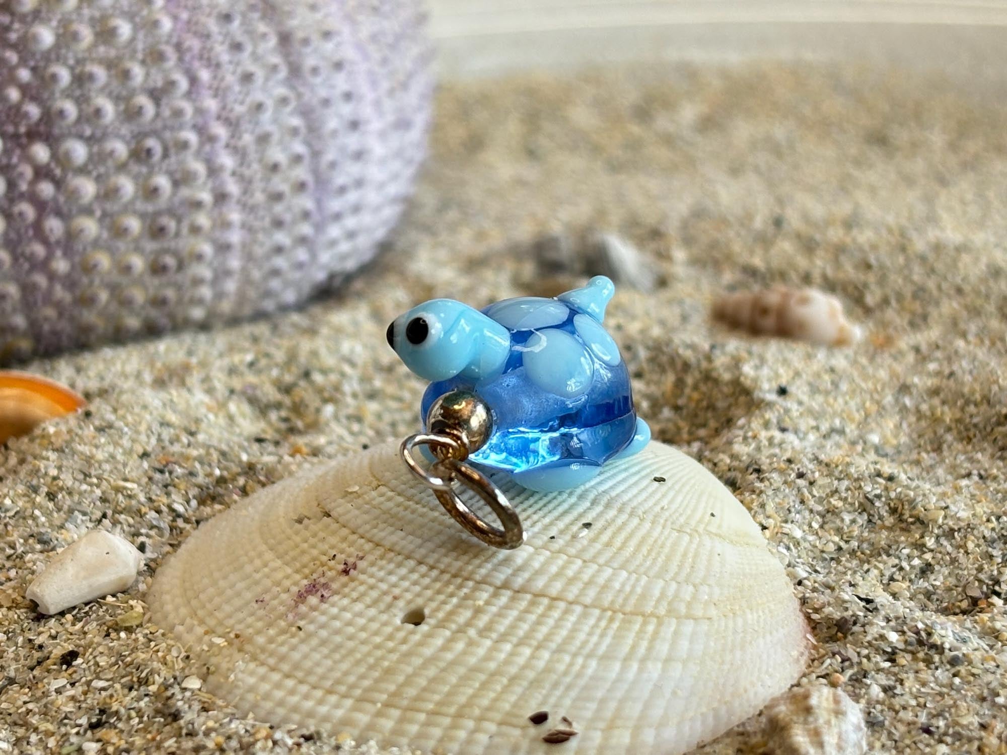 Kinderkette Schildkröte Blau – handgefertigt aus Glas