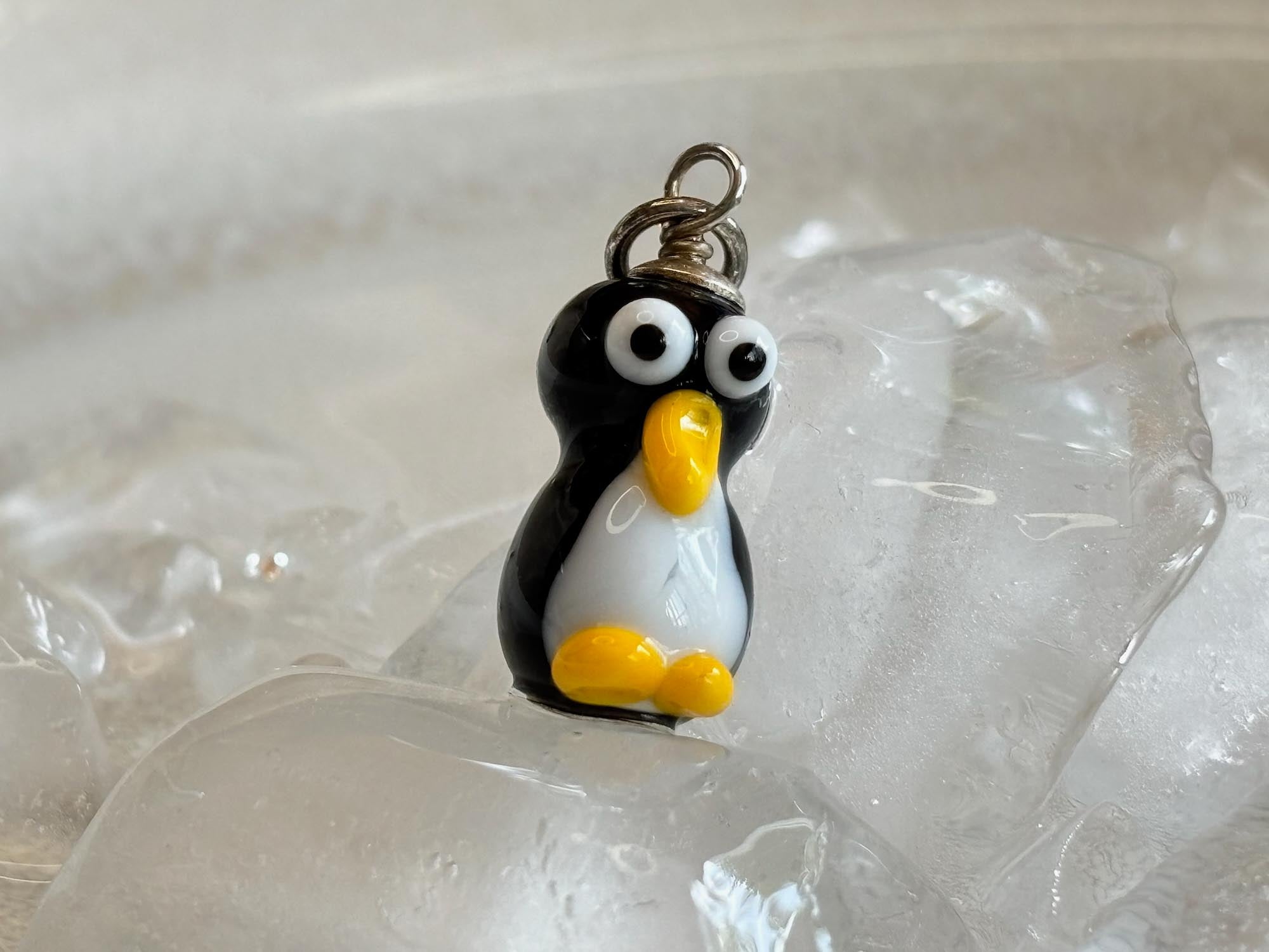 Kinderkette Pinguin aus Glas – handgefertigter Anhänger