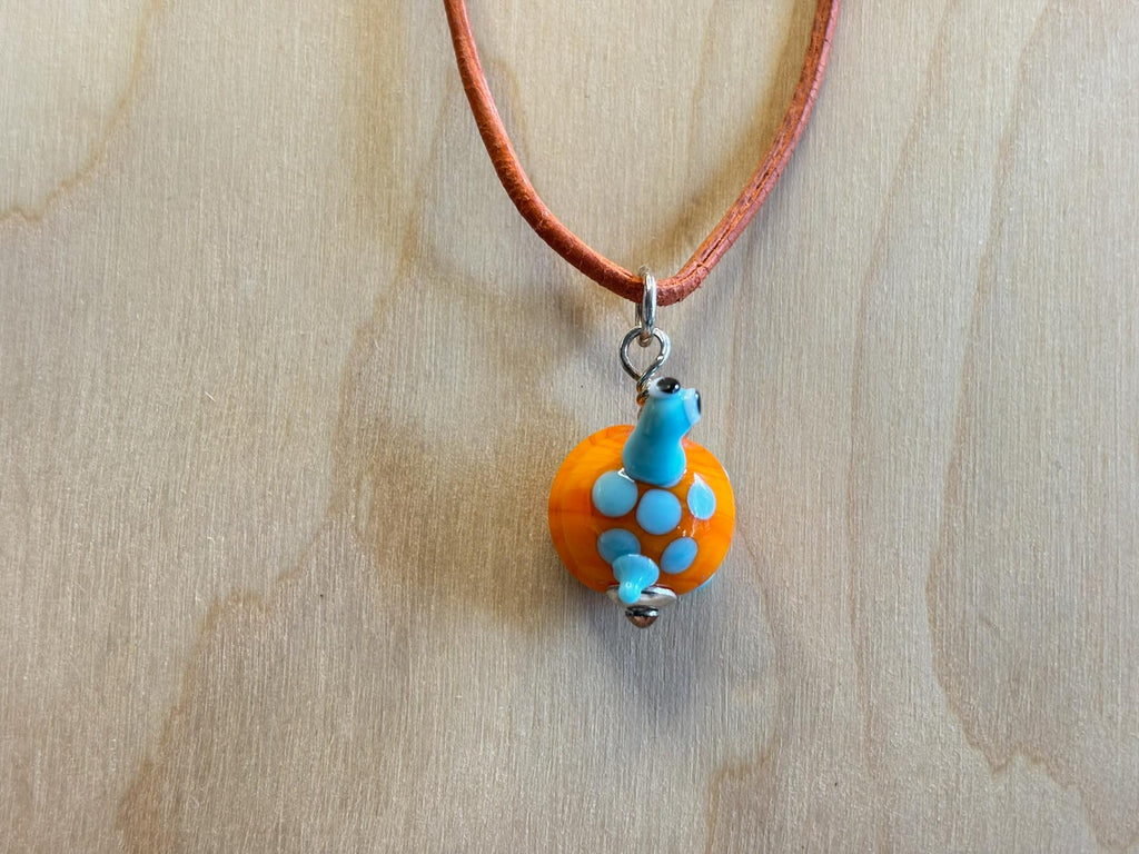 Kinderkette Schildkröte Orange – handgefertigt aus Glas
