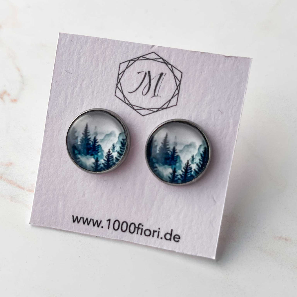 Ohrstecker Schwarzwald Tannen blau