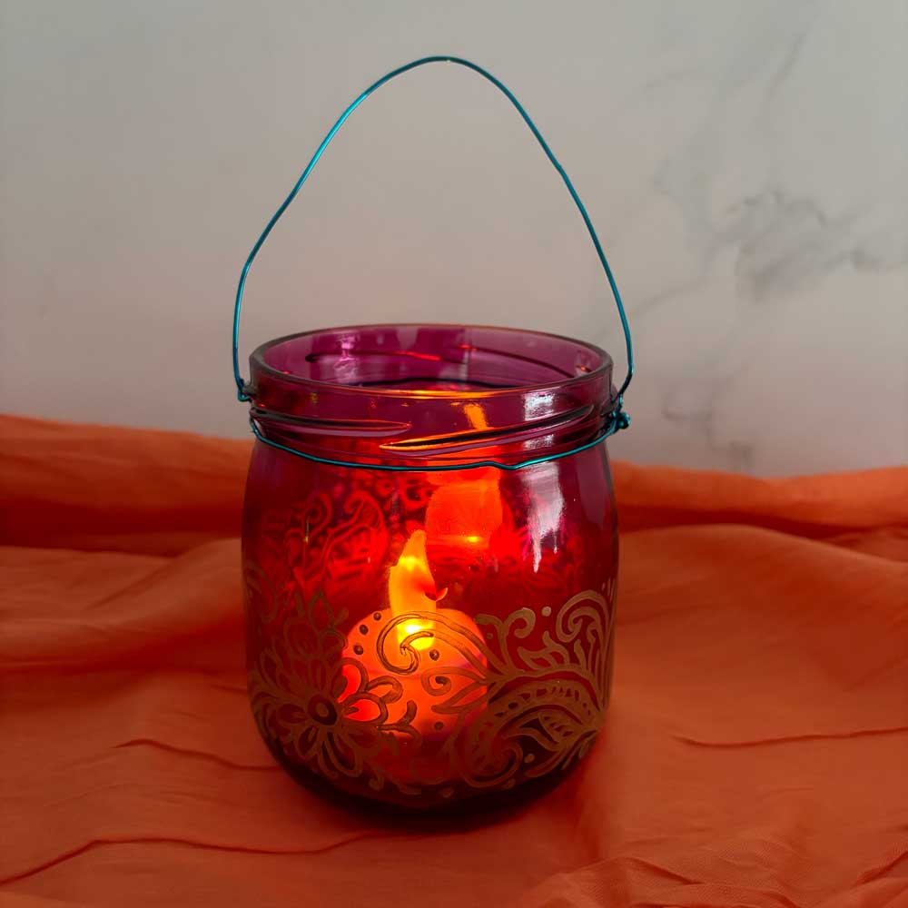 Kindergeburtstag: Henna-Laterne – Windlichter im Henna-Stil bemalen